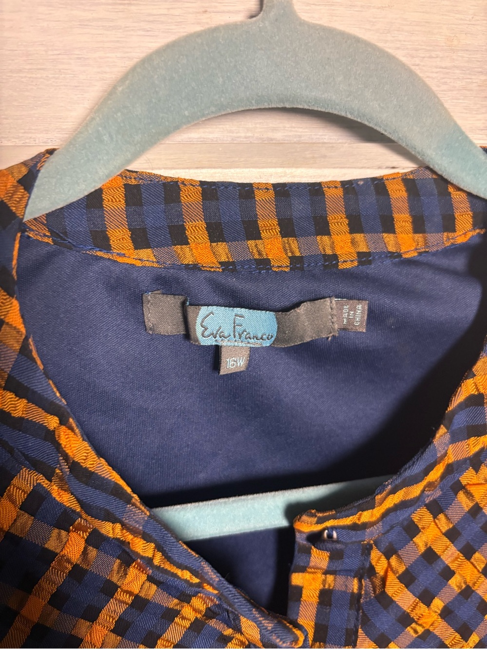Anthropologie Eva Franco Textured Plaid Blouse Button Puff Sleeve Preppy Twee - Picture 12 of 13